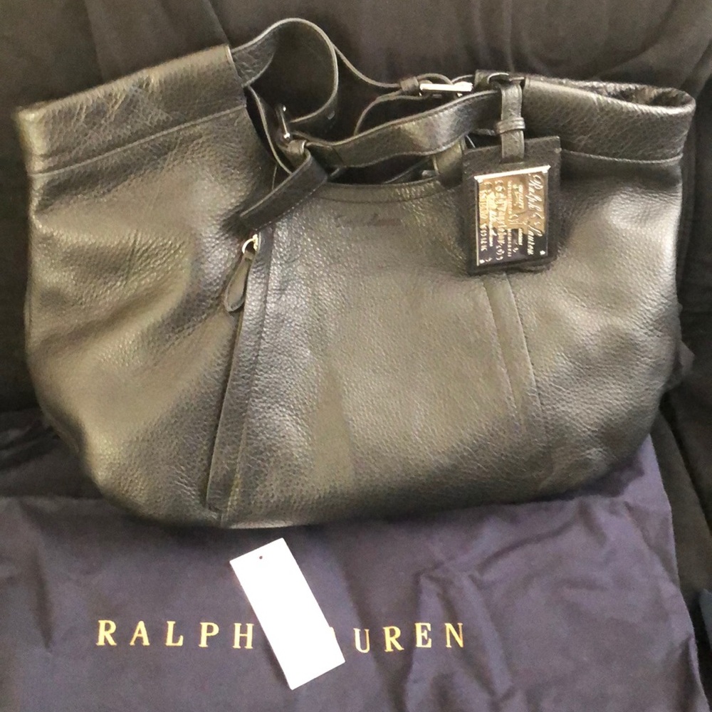 Brand New Ralph Lauren Black Leather Bag